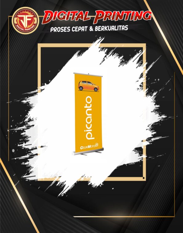 Cetak X Banner Custom Desain Beragam Ukuran di JF Printing