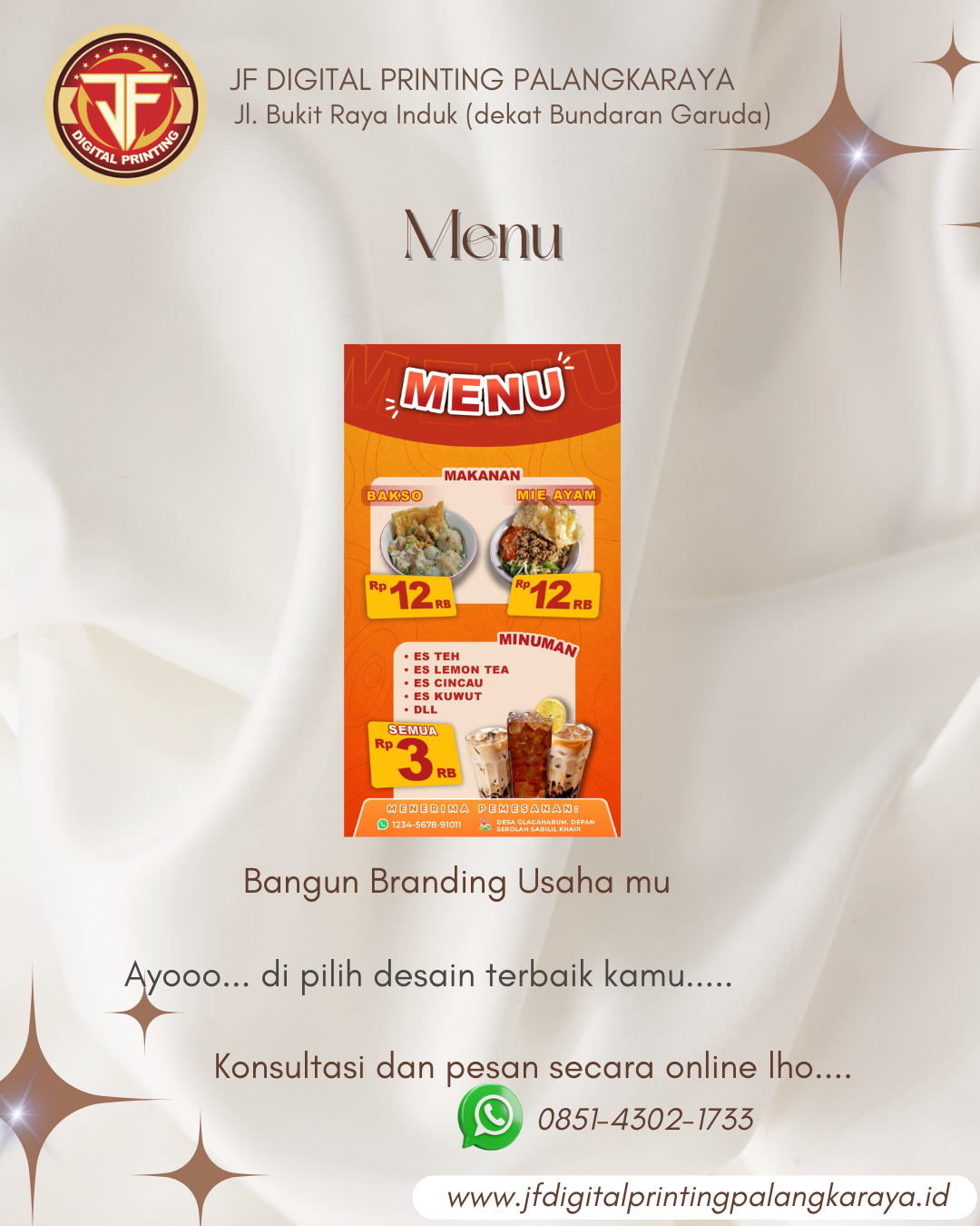 Cetak Buku Menu Makanan Palangkaraya | Desain Variatif, Kualitas Sesuai Permintaan