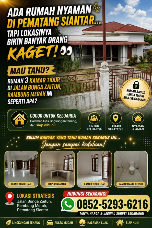 Sewa Rumah 3 Kamar Tidur Halaman Rumah Besar Bisa Muat 6 Mobil Tempat Berpagar